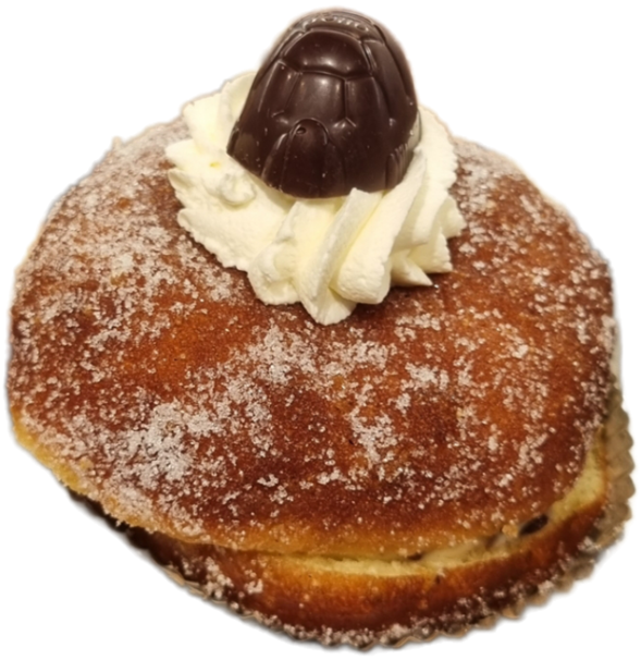 Fastelavnsbolle berliner med Toms Skildpaddeskum