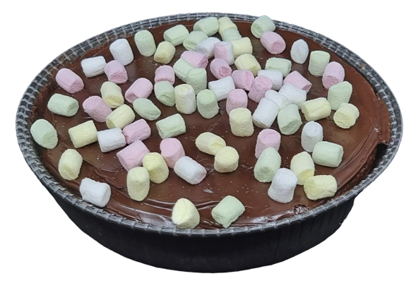 Chokoladekage (chokolade ganache & skumfiduser)