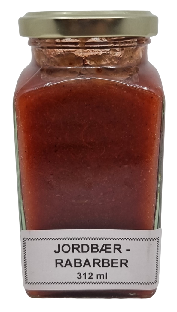 Jordbær / Rabarber marmelade (312 ml.)