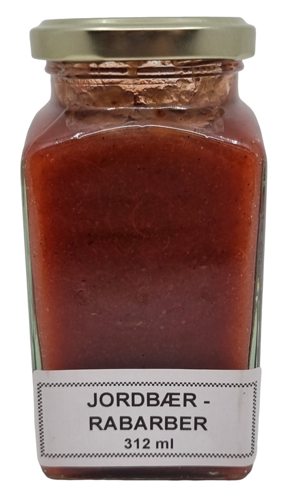 Jordbær / Rabarber marmelade 312 ml.