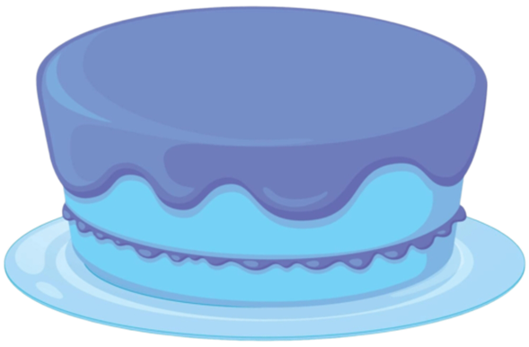 4 x 50 personers - Othello lagkager helt overtrukket med indfarvet blå marcipan og med hvid inskription på toppen